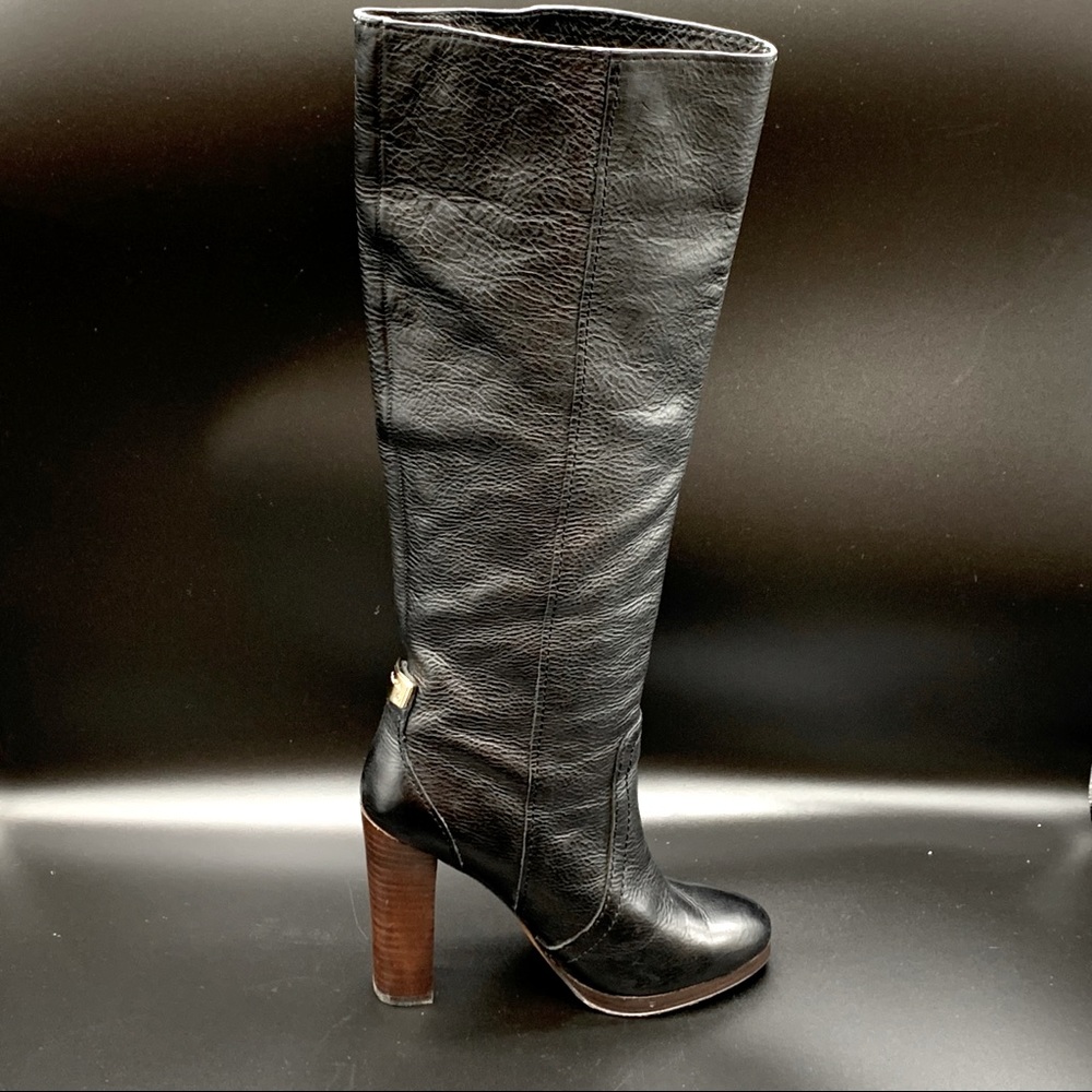 Coach Black Leather Boots, Size 5